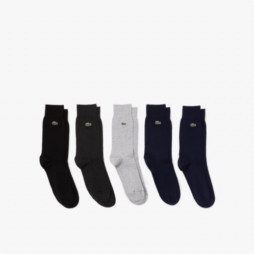 Lacoste Unisex 5-Pack High-Cut Organic Cotton Socks