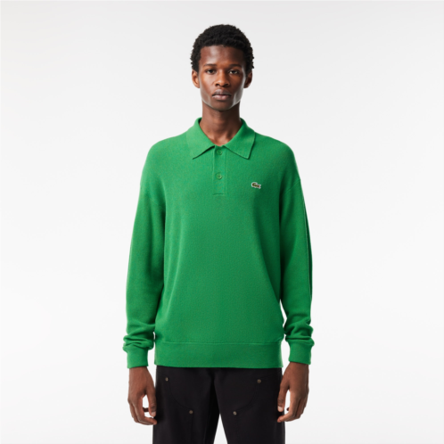 Lacoste Mens Relaxed fit Polo Collar Wool Sweater