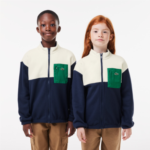 Lacoste Kids Zipped Contrast Detail High-Neck Sweatshirt