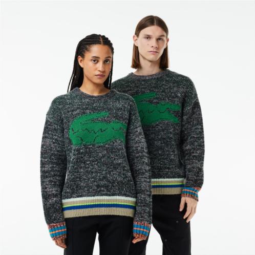 Lacoste Unisex Loose Fit Contrast Croc Wool Sweater