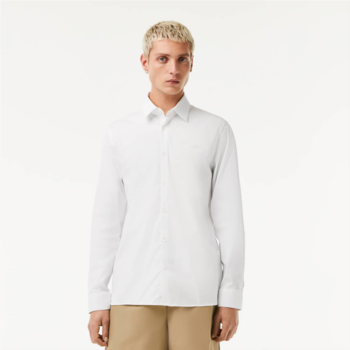Lacoste Mens Slim Fit French Collar Cotton Poplin Shirt