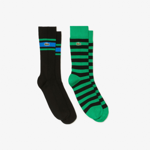 Lacoste Unisex 2-Pack Striped Cotton Socks