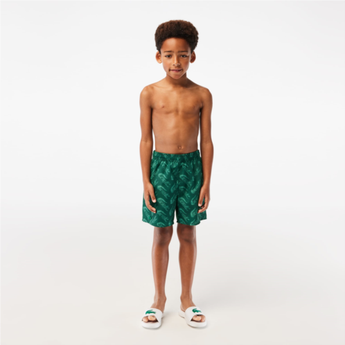 Lacoste Kids Croc Print Swimsuit