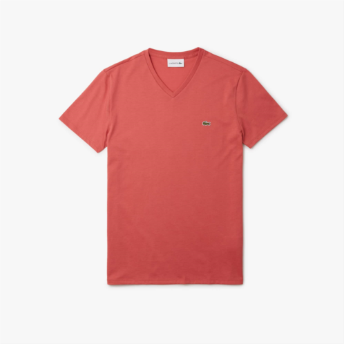 Lacoste Mens V-Neck Pima Cotton Jersey T-Shirt