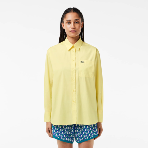 Lacoste Womens Oversized Fit Cotton Poplin Shirt
