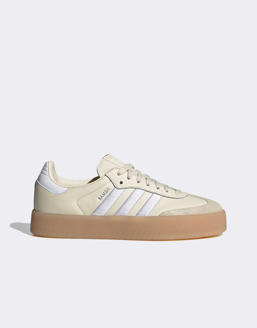 adidas Originals Sambae sneakers in beige and white with rubber sole
