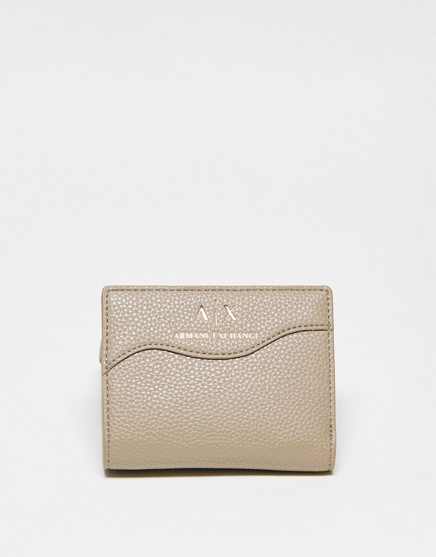 Armani Exchange mini wallet in light beige