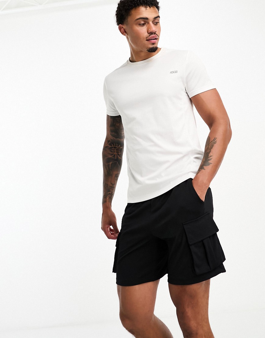 ASOS 4505 technical jersey training shorts with cargo pocket in black