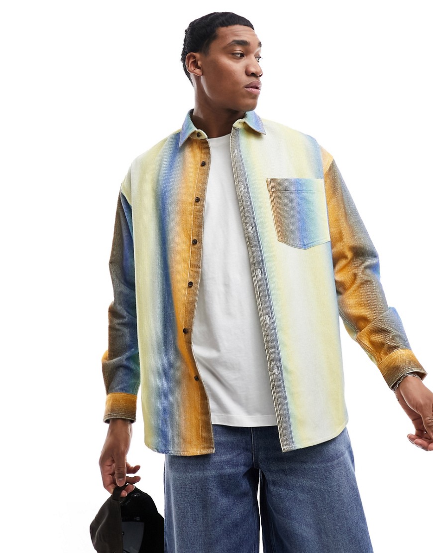 ASOS DESIGN 90s oversized shirt in ombre cord