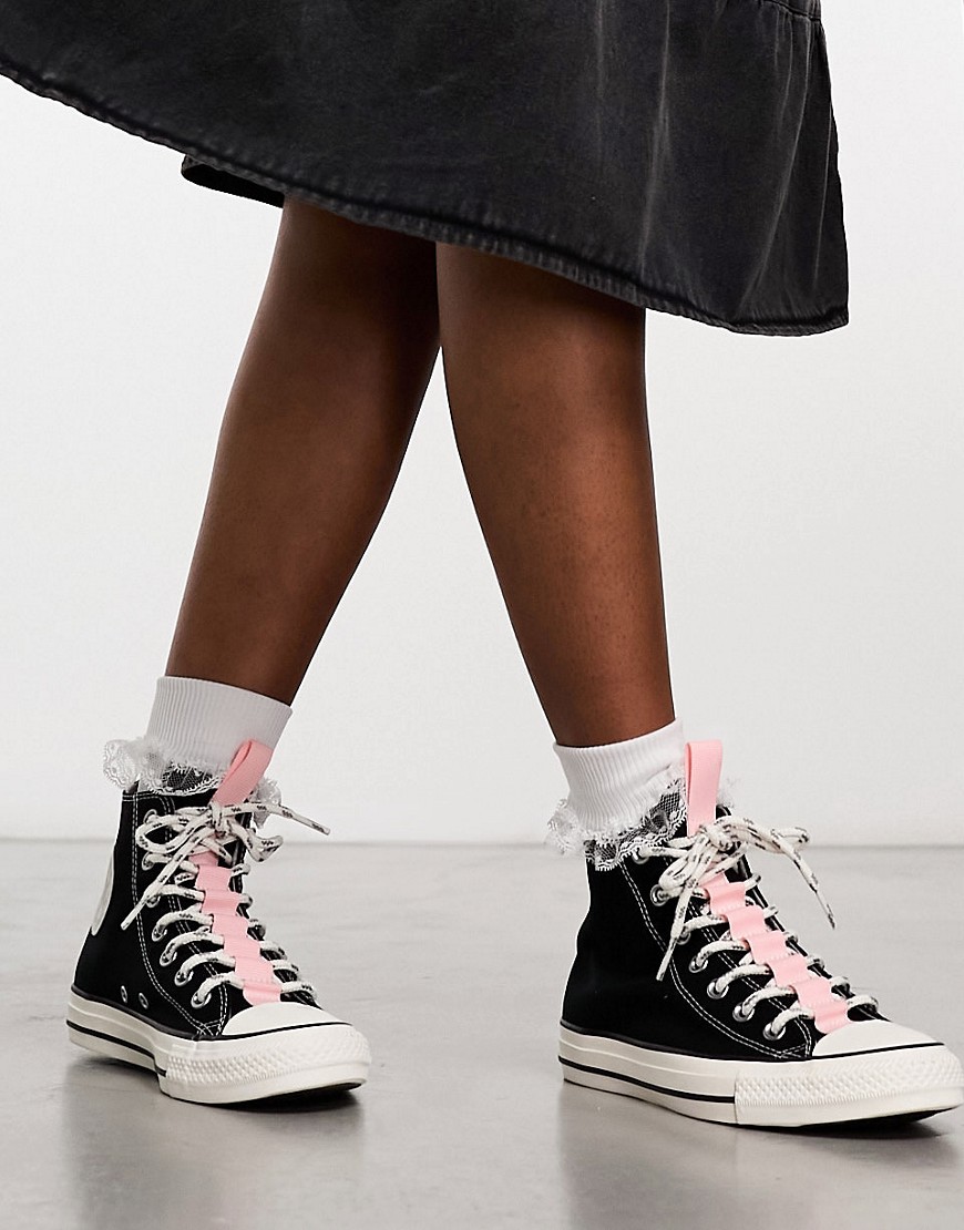 Converse Chuck Taylor All Star sneakers in black & pink