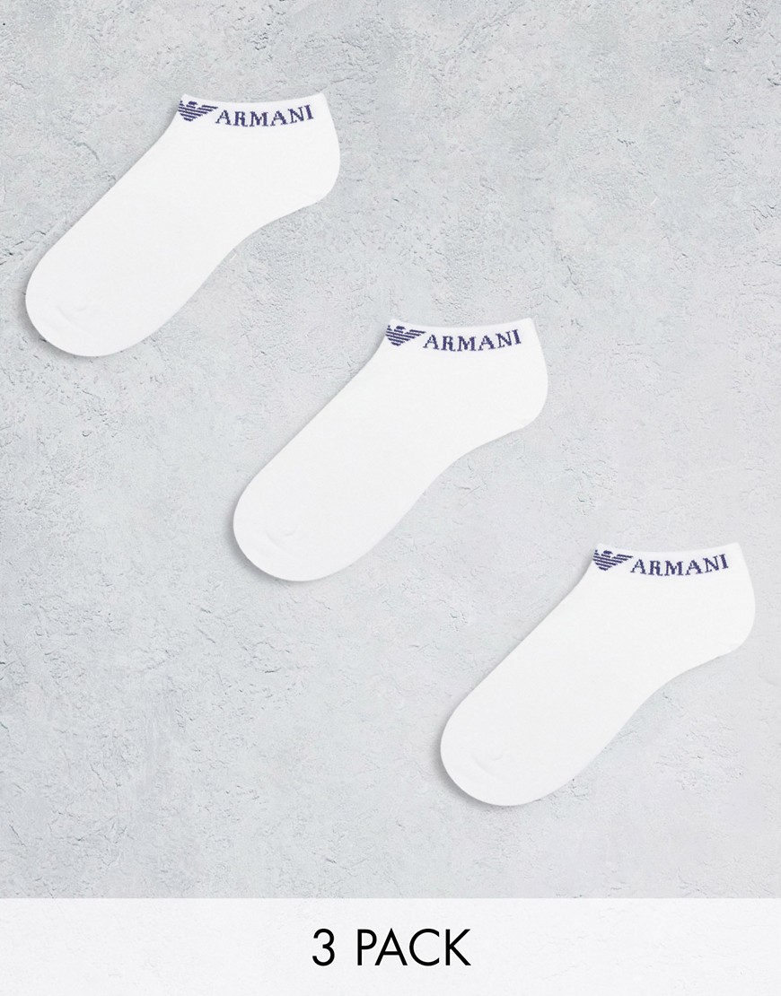 Emporio Armani Bodywear 3 pack socks with logo detail in white