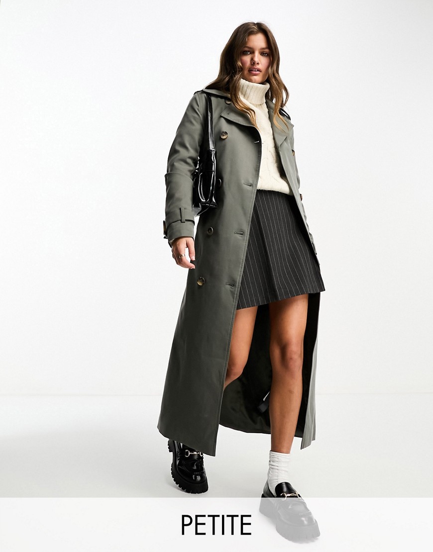 Ever New Petite belted maxi trench maxi coat in soft olive