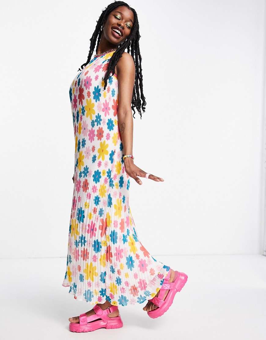 Native Youth maxi dress in vintage floral plisse