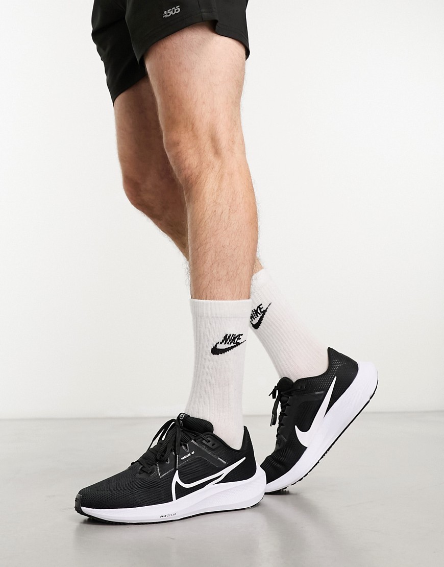 Nike Running Nike Pegasus 40 sneakers in black and white