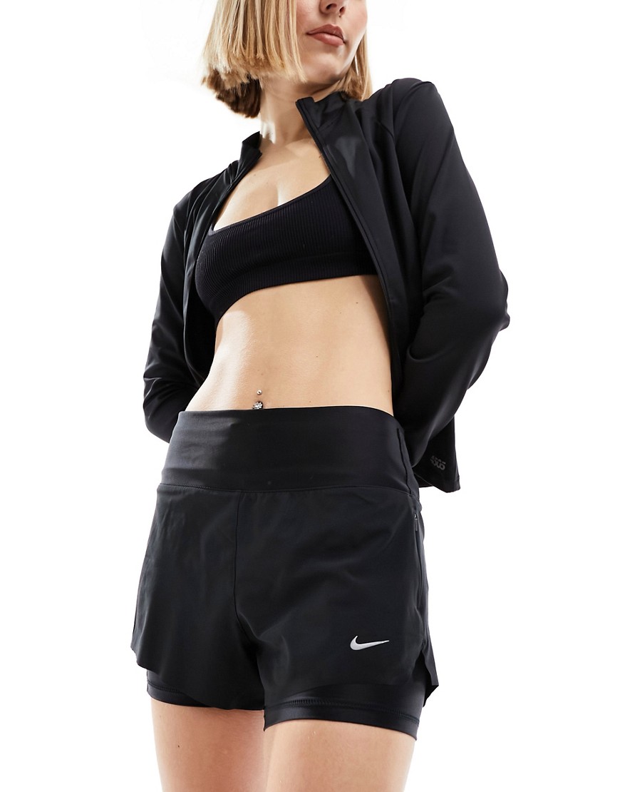 Nike Running Dri-Fit 3 inch 2 in 1 short in black