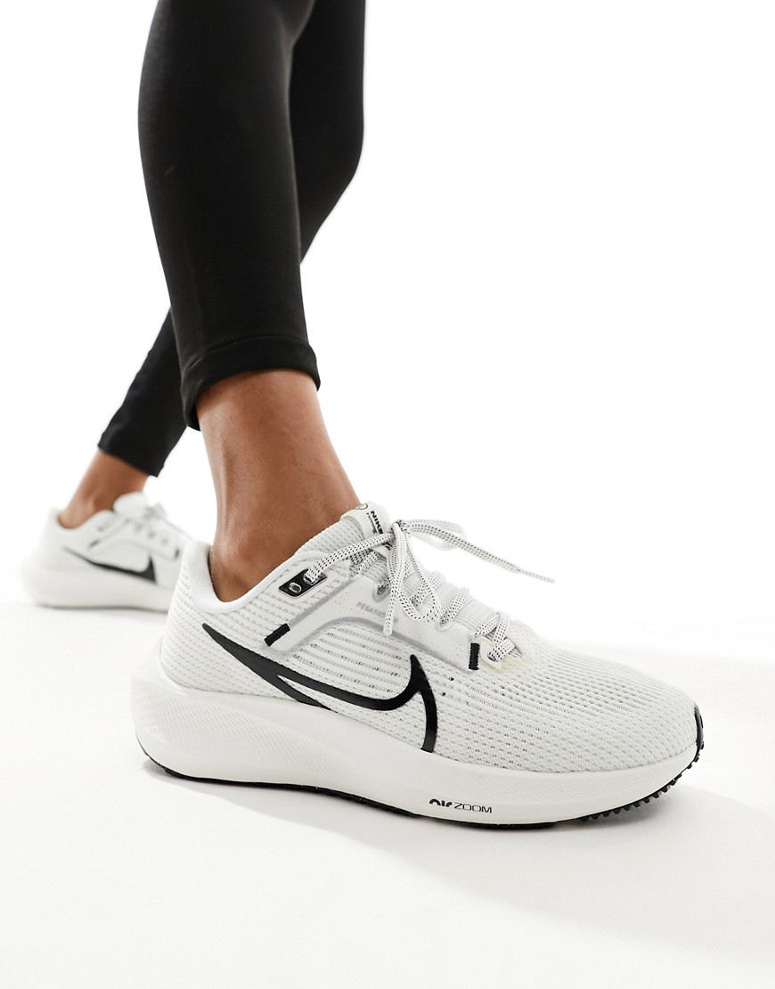 Nike Running Pegasus 40 sneakers in off white and black