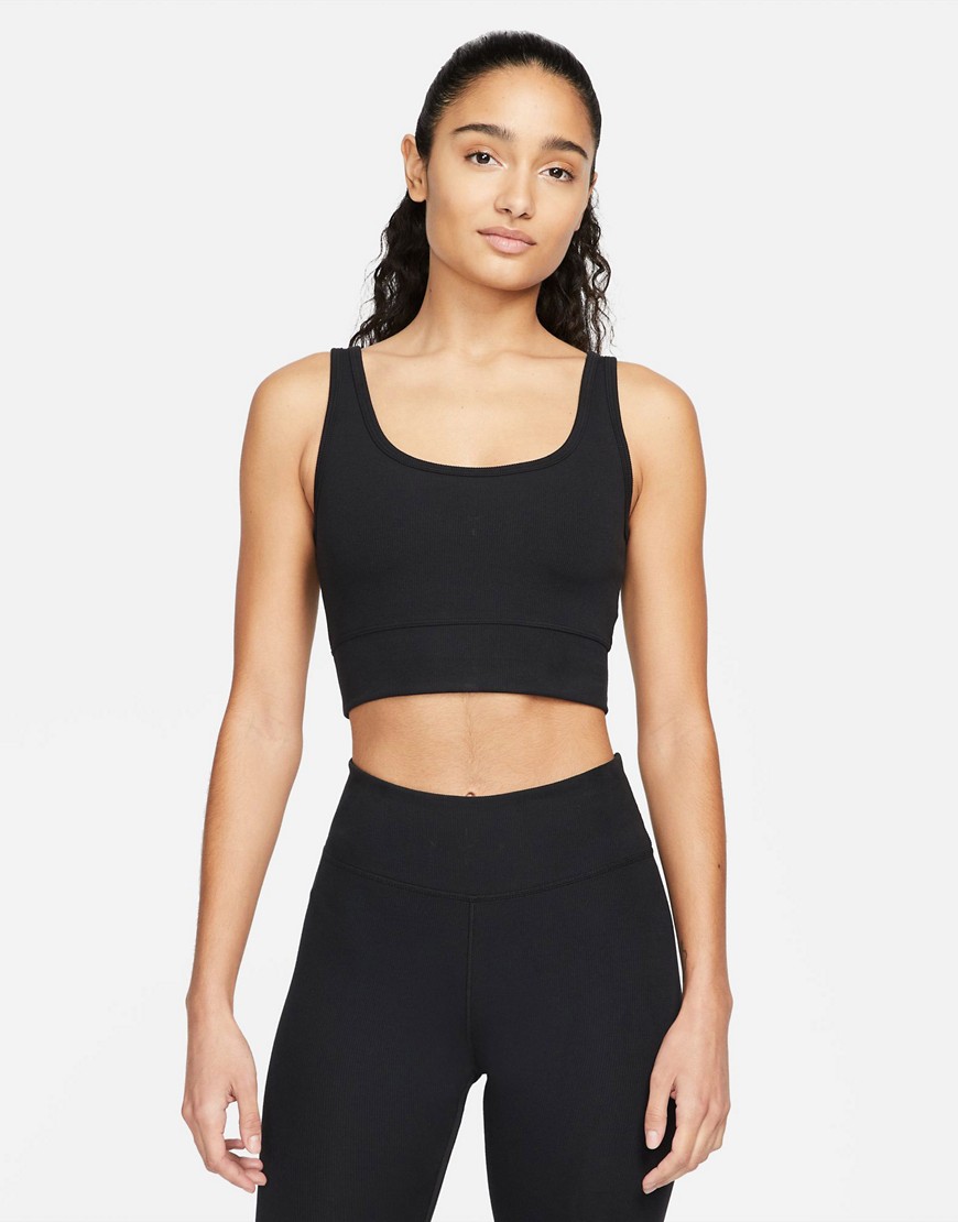 Nike Training Dri-FIT One Luxe ribbed tank top in black