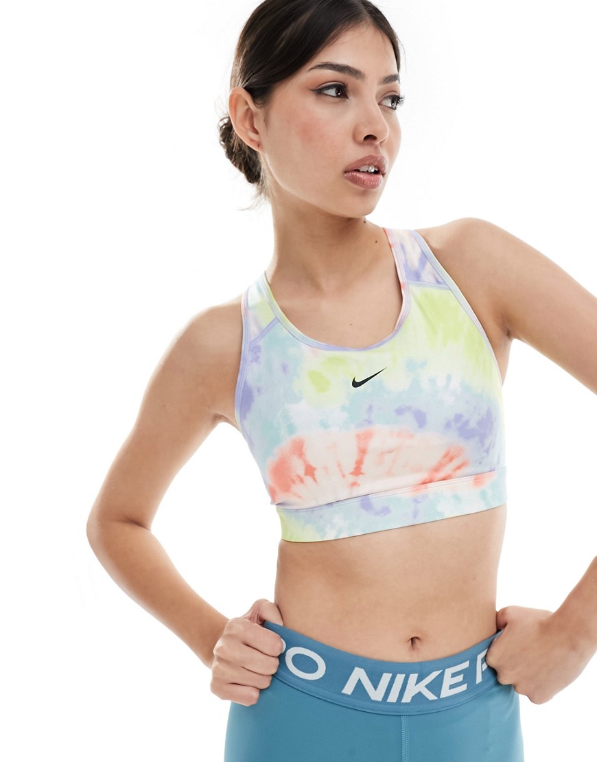 Nike Training Dri-FIT Swoosh medium support tie-dye bra