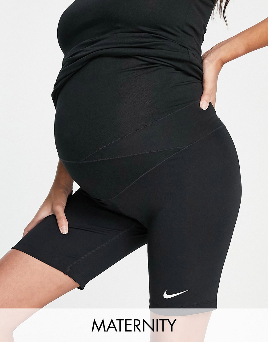 Nike Training Maternity Dri-FIT One 7-Inch legging shorts in black