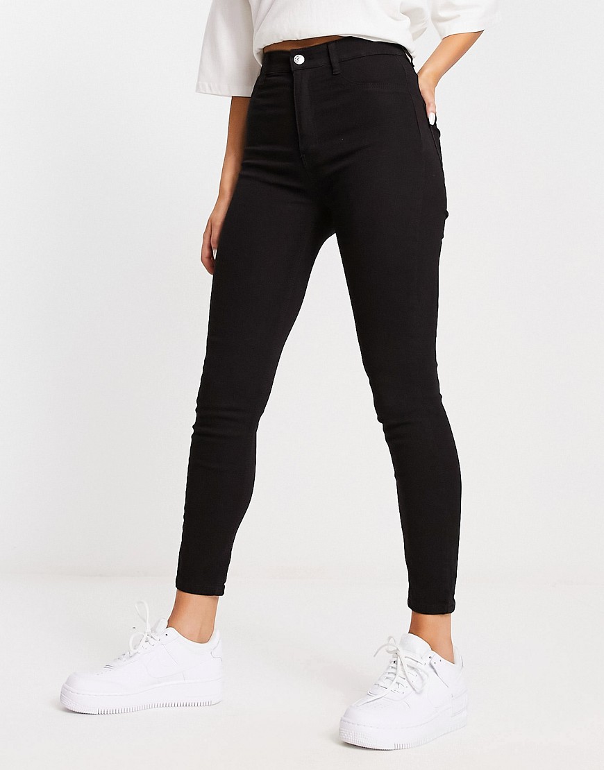 Pull&Bear super skinny high waist jeans in black
