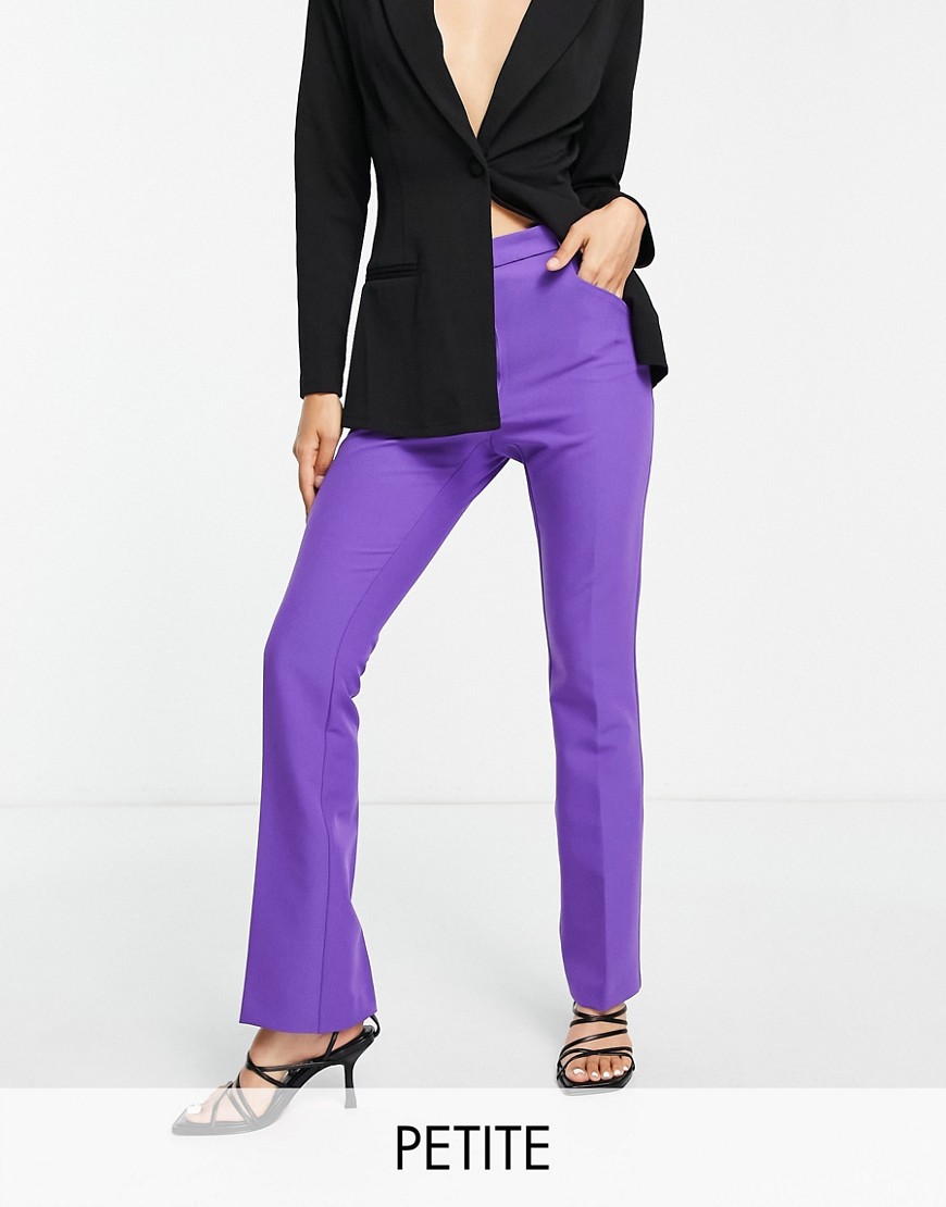 River Island Petite split hem tailored pants in purple - part of a set