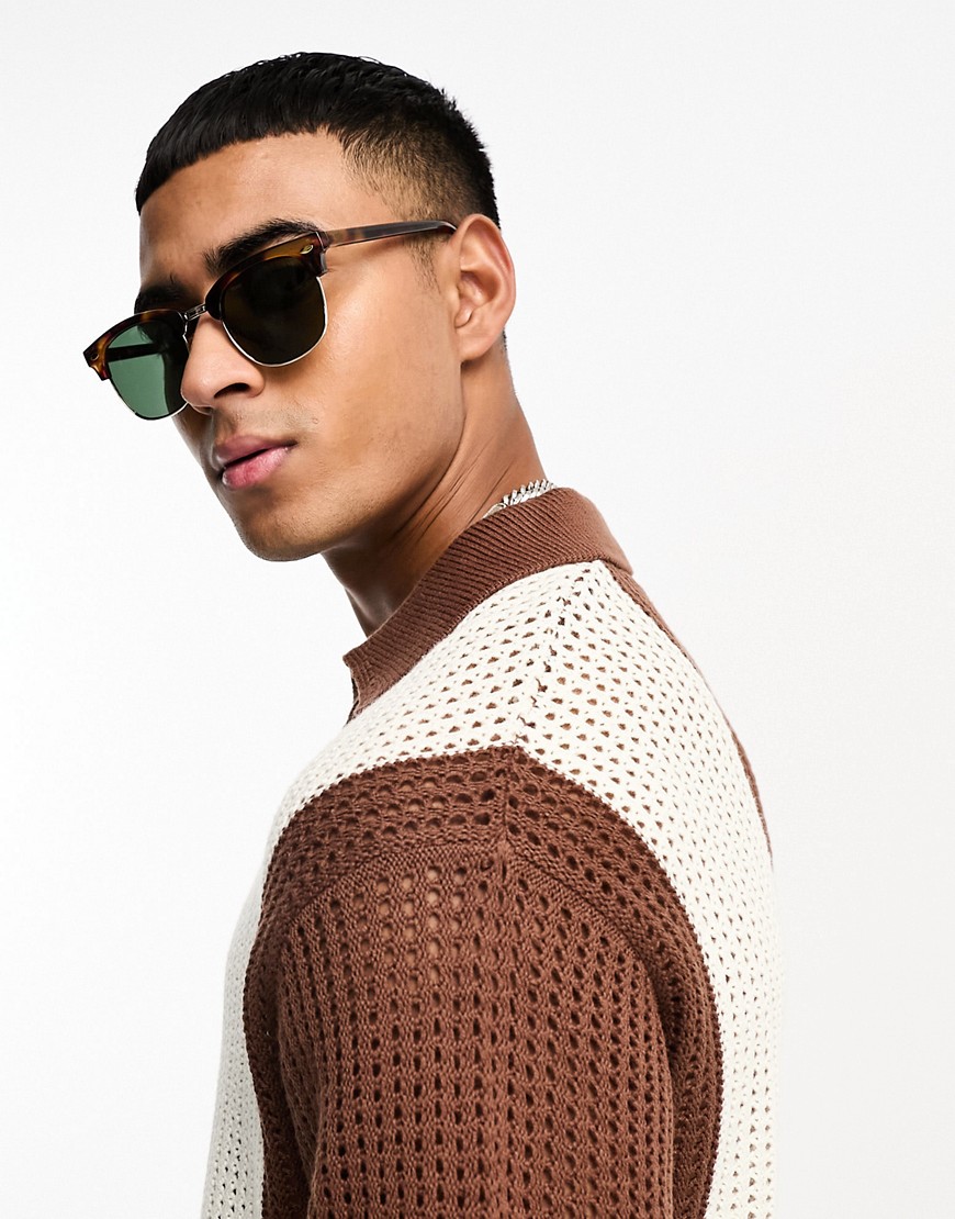 Selected Homme retro sunglasses in brown