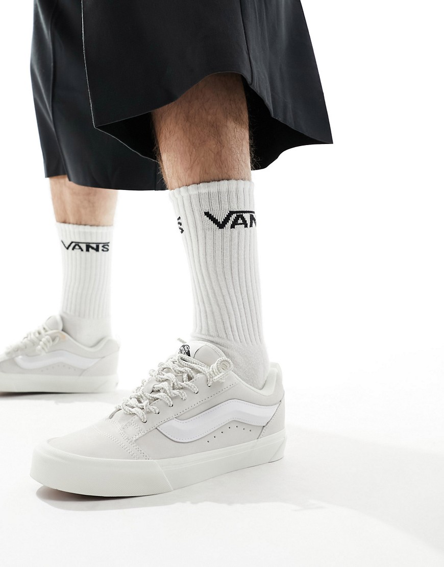 Vans Knu Skool sneakers with lace interest in white and cream