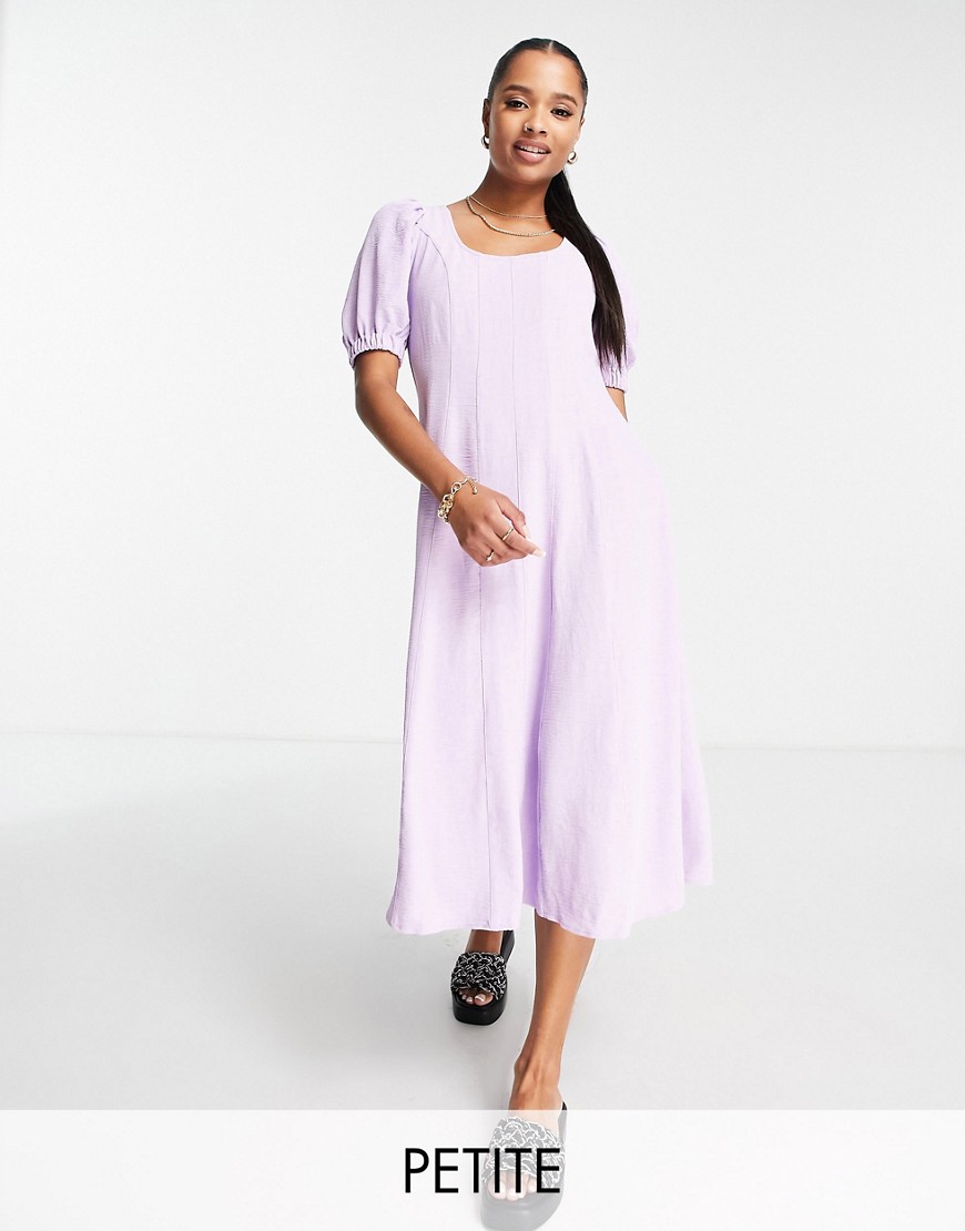Vero Moda Petite corset seam detail midi dress with scoop next in lilac