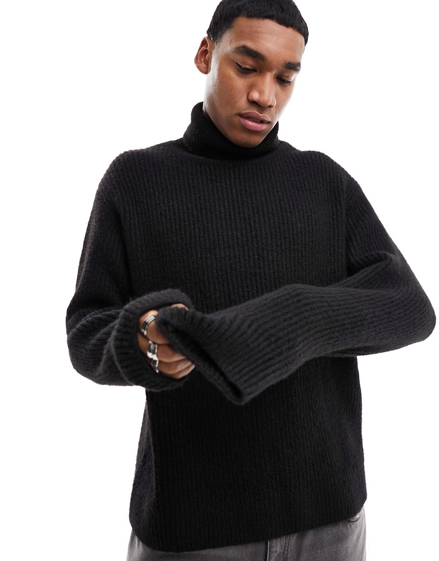 Weekday Renzo relaxed fit turtleneck in black