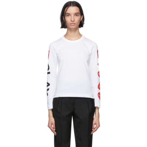 COMME des GARCONS PLAY White Multi Heart Long Sleeve T-Shirt