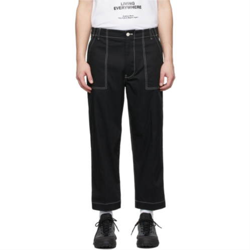 Moncler Black Contrast Stitch Cropped Trousers