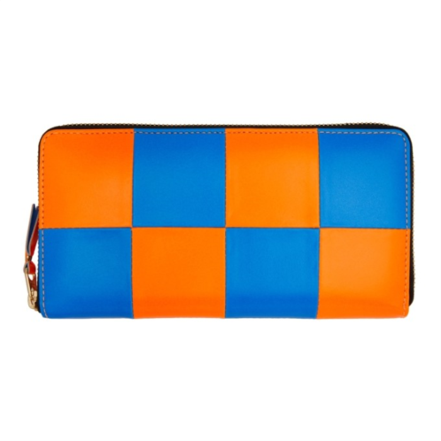 COMME des GARCONS WALLETS Blue & Orange Super Fluo Continental Wallet