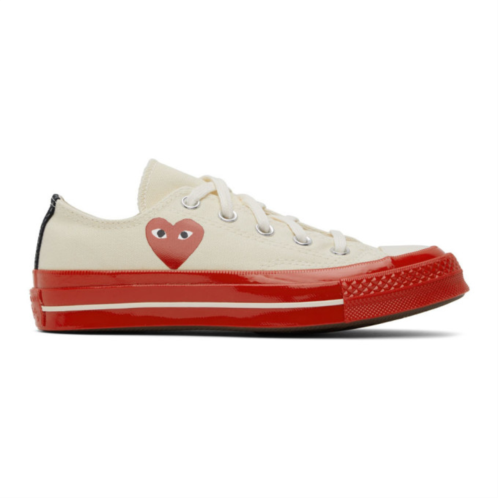 COMME des GARCONS PLAY Off-White & Red Converse Edition Chuck 70 Low-Top Sneakers