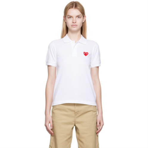 COMME des GARCONS PLAY White Heart Patch Polo