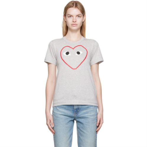 COMME des GARCONS PLAY Gray Outline Heart T-Shirt
