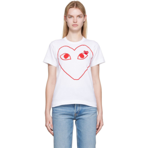 COMME des GARCONS PLAY White Outline Heart T-Shirt