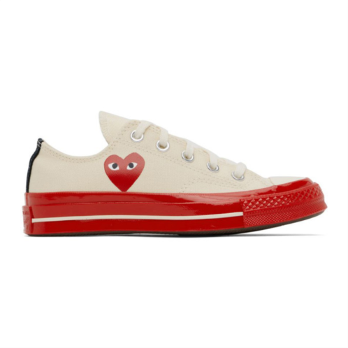 COMME des GARCONS PLAY Off-White & Red Converse Edition Chuck 70 Sneakers