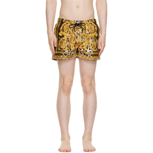 Versace Underwear Black Baroque Swim Shorts