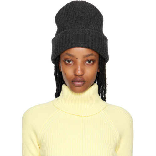 Marc Jacobs Gray Ribbed Beanie