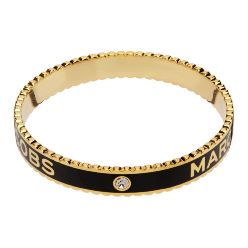 Marc Jacobs Gold & Black The Medallion Cuff Bracelet
