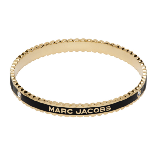 Marc Jacobs Black & Gold The Medallion Scalloped Cuff Bracelet