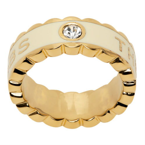 Marc Jacobs Gold & Off-White The Scallop Medallion Ring