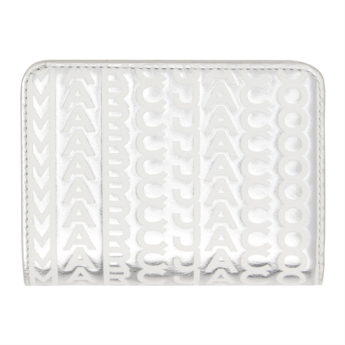 Marc Jacobs Silver The Monogram Mini Compact Wallet
