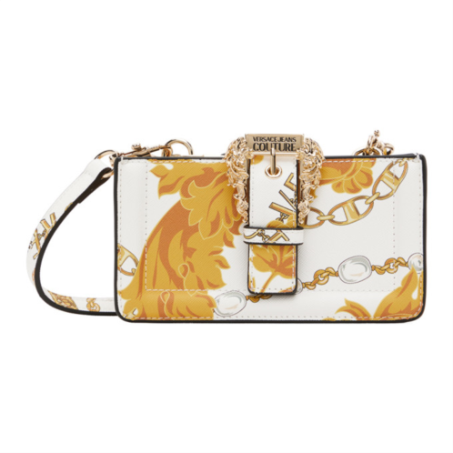 Versace Jeans Couture White & Gold Pin-Buckle Bag