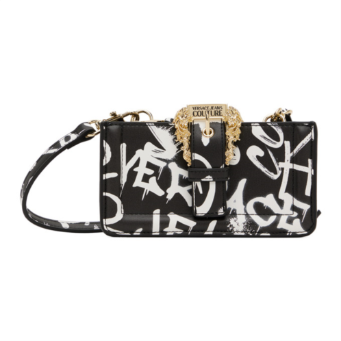Versace Jeans Couture Black & White Pin-Buckle Bag