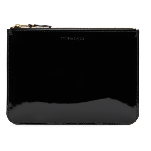 COMME des GARCONS WALLETS Black Glossy Pouch