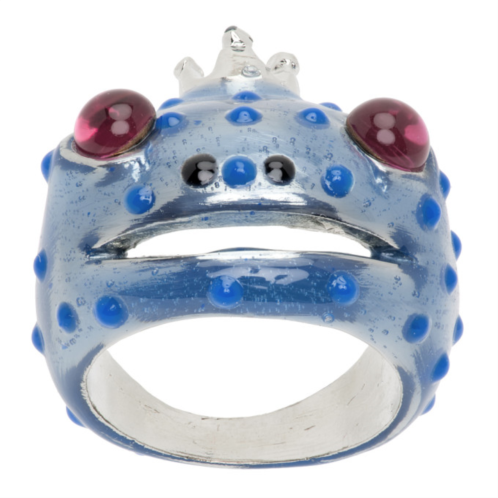 Collina Strada Blue Dots Frog Prince Ring