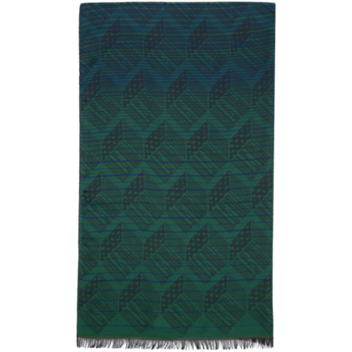 Paul Smith Navy & Green PS Cube Scarf