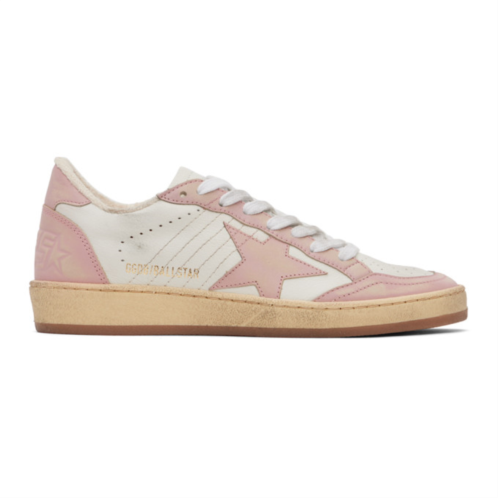 Golden Goose White & Pink Ball Star Sneakers