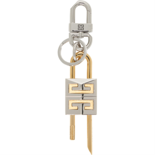 Givenchy Silver & Gold Padlock Keychain